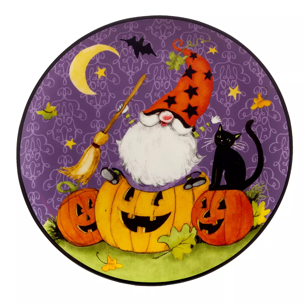 Certified International Halloween Gnomes 4-pc. Dessert Plate Set 2 Certified International Halloween Gnomes 4-pc. Dessert Plate Set - Image 2