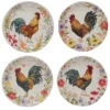Certified International Floral Rooster 4-pc. Dinner Plate Set