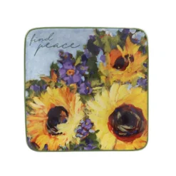 Certified International Sunflower Bouquet 4-pc. Canape Plate Set -tableware 6177508 ALT2