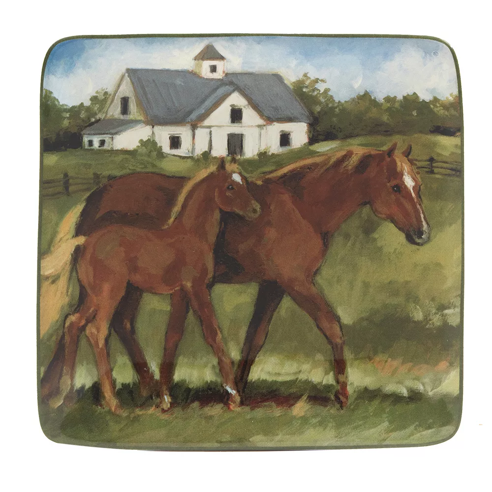 Certified International York Stables 4-pc. Canape Plate Set 2 Certified International York Stables 4-pc. Canape Plate Set - Image 2