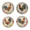Certified International Floral Rooster 4-pc. Soup / Pasta Bowl Set
