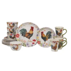 Certified International Floral Rooster 16-pc. Dinnerware Set