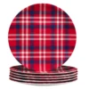 Certified International Patriotic Plaid 6-pc. Melamine Dinner Plate Set