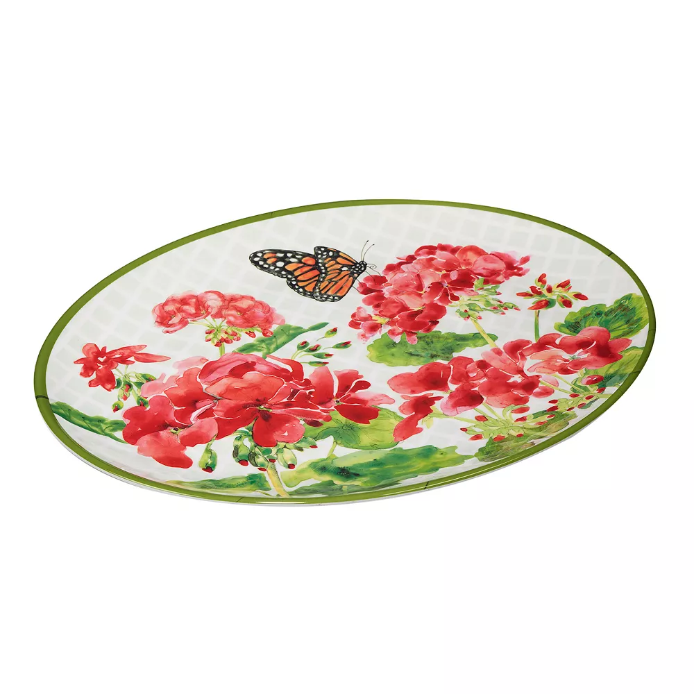 Certified International Geraniums 2-pc. Melamine Platter Set 2 Certified International Geraniums 2-pc. Melamine Platter Set - Image 2