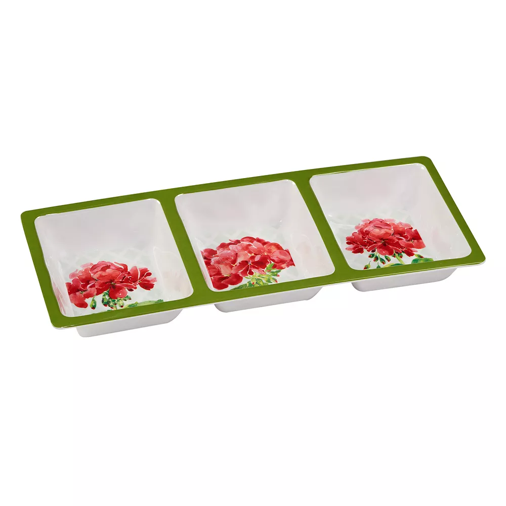 Certified International Geraniums 3-pc. Melamine Hostess Set 2 Certified International Geraniums 3-pc. Melamine Hostess Set - Image 2